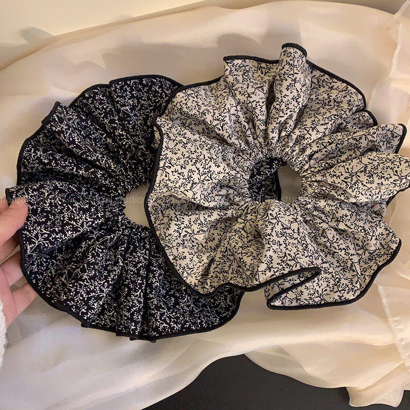 小碎花大肠发圈~超大号裙摆小清新2025春季新款底丸子头发绳头绳