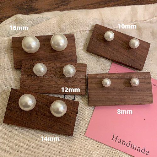 fever同款！施家玻璃珍珠耳钉~高级感轻奢法式气质耳环养耳洞耳环