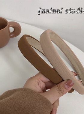 棕色+卡其基础款发箍~百搭气质2024年温柔新款头箍女ins外出压发