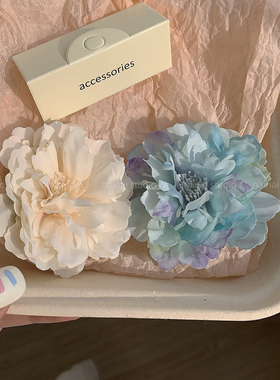 2只装！春日氛围感蓝色海边仿真花朵发夹刘海夹2025新款爆款发饰