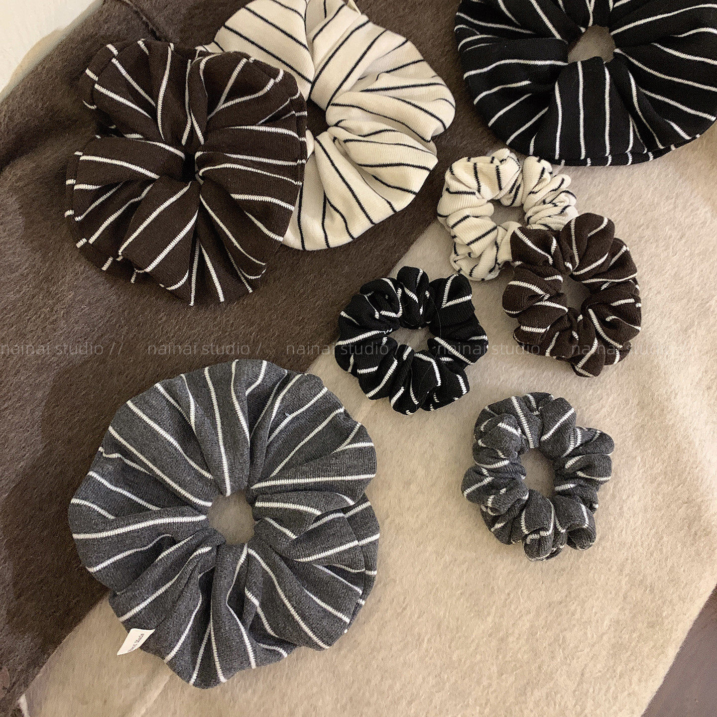 软糯糯~条纹大肠发圈韩国ins风简约高级感丸子头发绳高马尾头绳女,饰品/流行首饰/时尚饰品新,发饰,淘宝优惠券,粉丝福利购,淘宝优惠卷