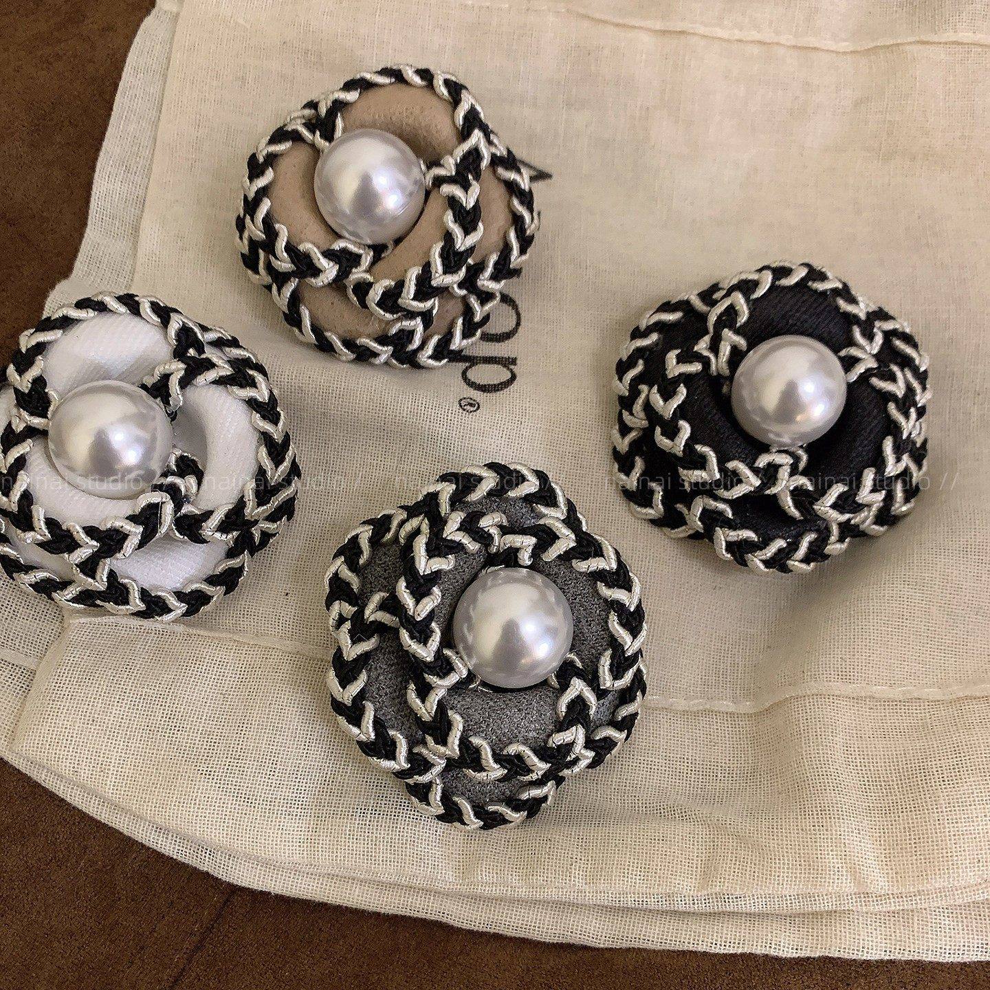 山茶花胸针~复古法式宫廷风编织高级感花朵胸花大衣外套别针配饰