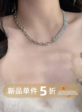 超闪辣妹！镶钻高级感choker项链y2k甜酷辣妹2025新款锁骨链配饰A