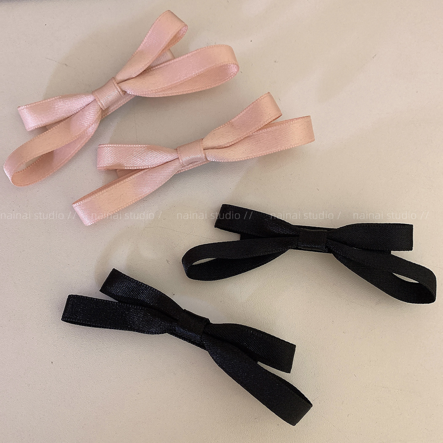 粉色+黑色蝴蝶结2只装~四季基础款侧边夹百搭刘海夹发饰发夹头饰