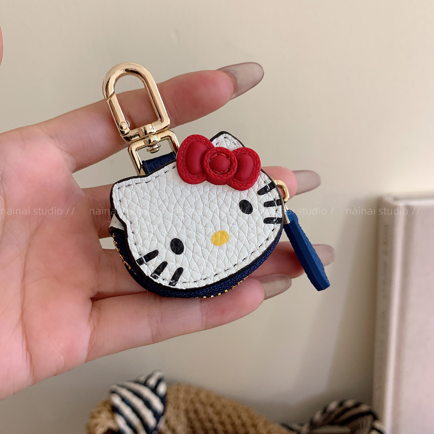 可爱KT猫挂件~皮质包包甜美少女心夏季Kitty书包背包挂饰车钥