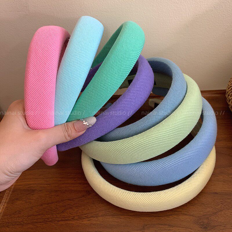 夏天的颜色~宽边高颅顶发箍蓝色少女心甜美头箍2026夏季新款发饰