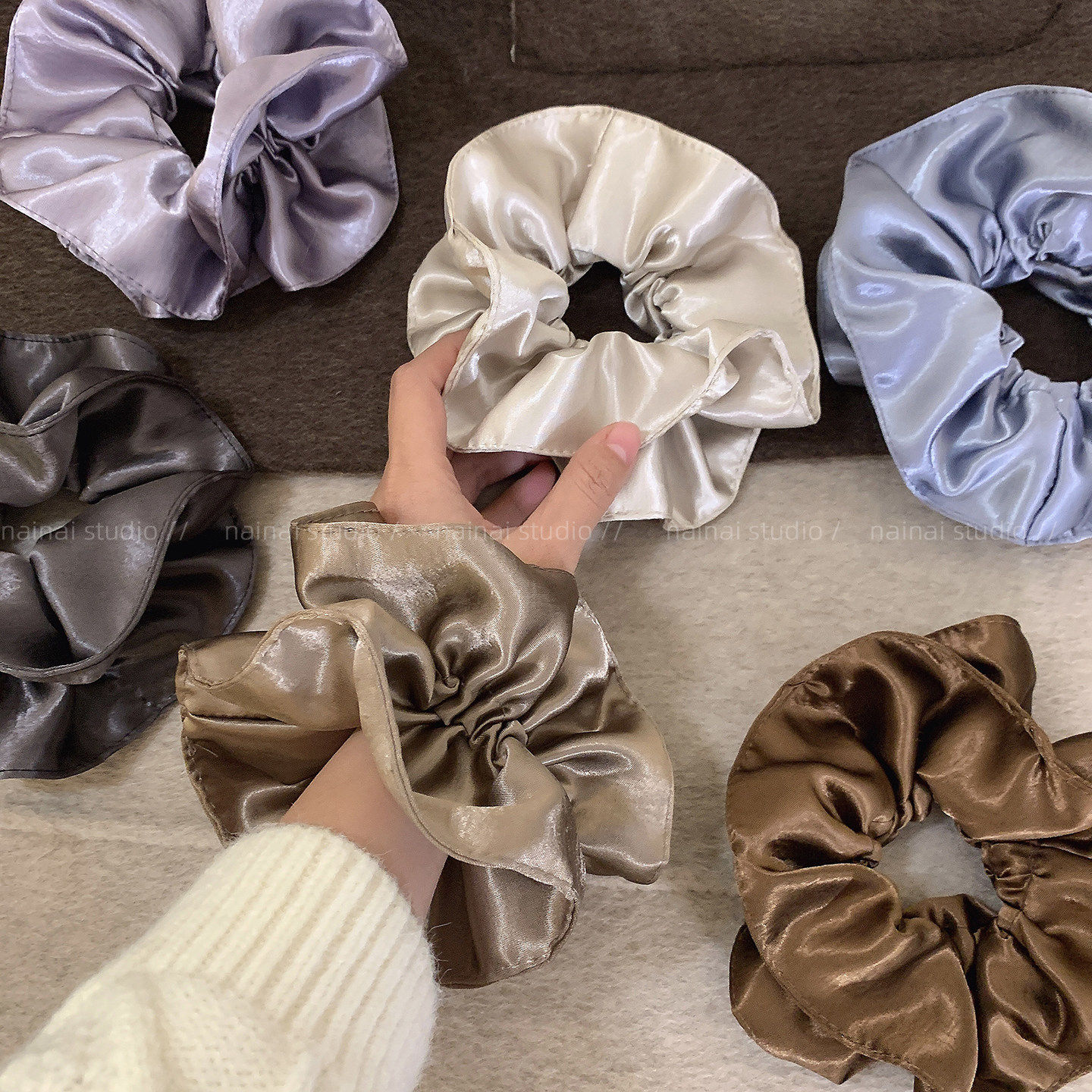 小蛮腰大肠发圈~缎面双层美拉德风丸子头发绳马尾扎头发头绳发饰,饰品/流行首饰/时尚饰品新,发饰,淘宝优惠券,粉丝福利购,淘宝优惠卷