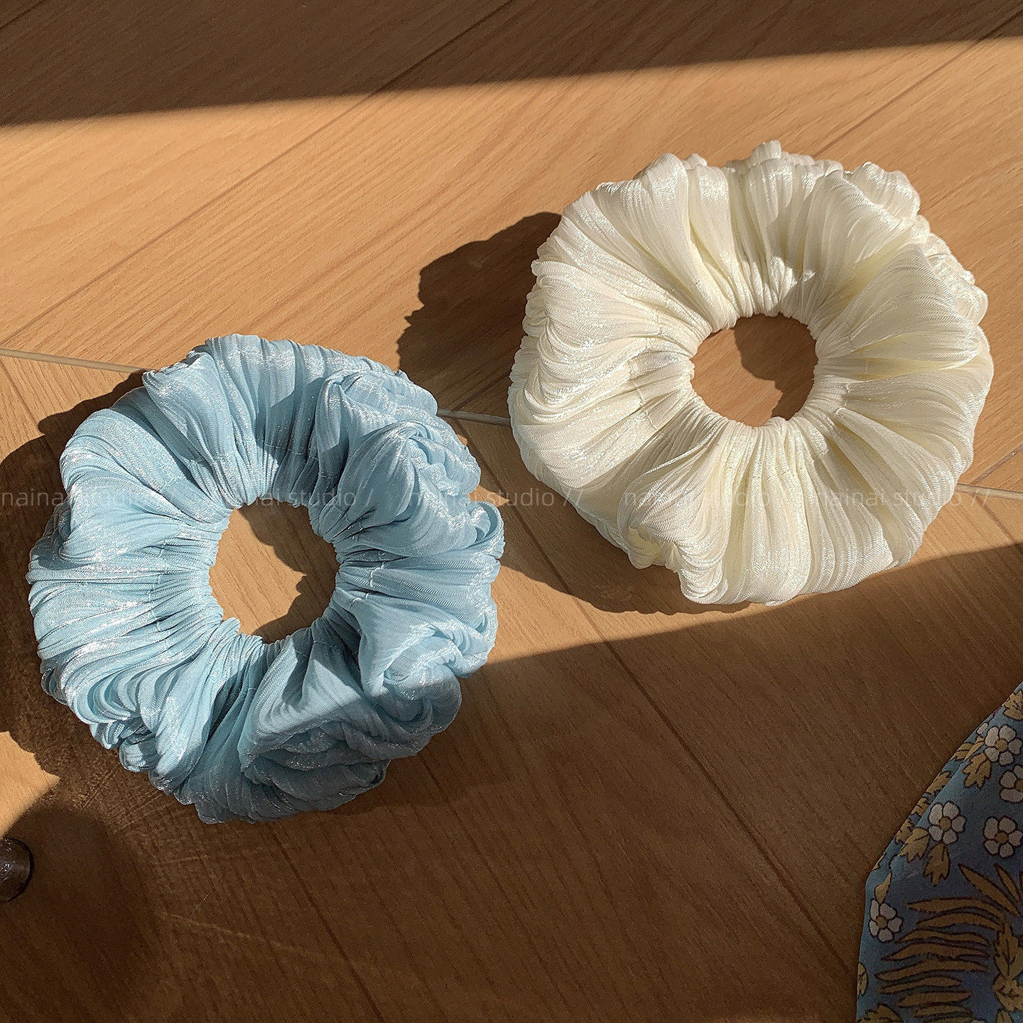 亮丝大肠发圈~早春新款！琉璃缎褶皱2026高级感扎马尾发绳头绳女