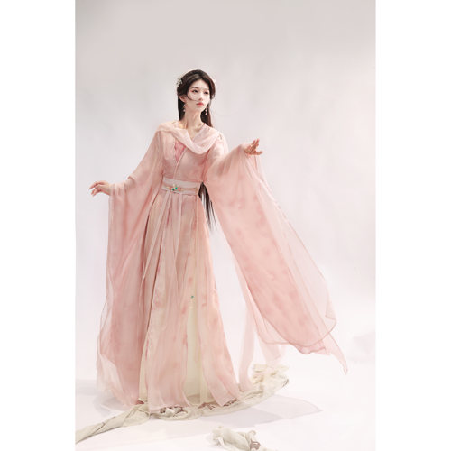 宴山亭汉服 粉观音 宋制双层大袖齐腰裙仙气影视风 现货