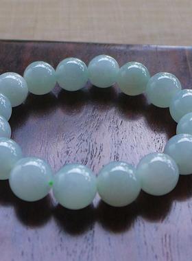 工厂直销663# A货好种淡绿果冻起胶细腻13mm圆珠翡翠手链