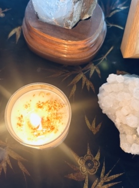 【丙午好顺意】萨调配制作的天然草药纯植物大豆蜡蜡烛 一组两只