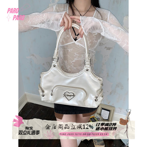 机车贝母光泽大号欧美街头托特包