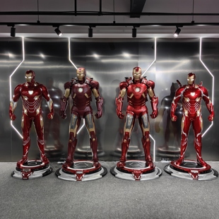1比1钢铁侠摆件大型落地雕塑家居客厅发光50蜘蛛侠玻璃钢雕塑mk7