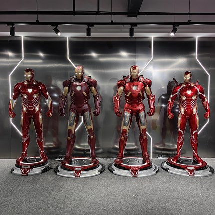 1比1钢铁侠摆件大型落地雕塑家居客厅发光50蜘蛛侠玻璃钢雕塑mk7