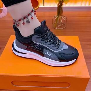 学生防滑运动老爹鞋 真皮断码 情侣小白鞋 男女同款 轻便透气鞋