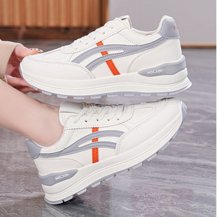 百搭皮面防水软底防滑老爹鞋 2025年韩版 女春夏新款 真皮休闲鞋 断码