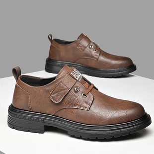 防滑耐磨真皮牛皮软面休闲皮鞋 皮鞋 商务大头休闲皮鞋 男鞋
