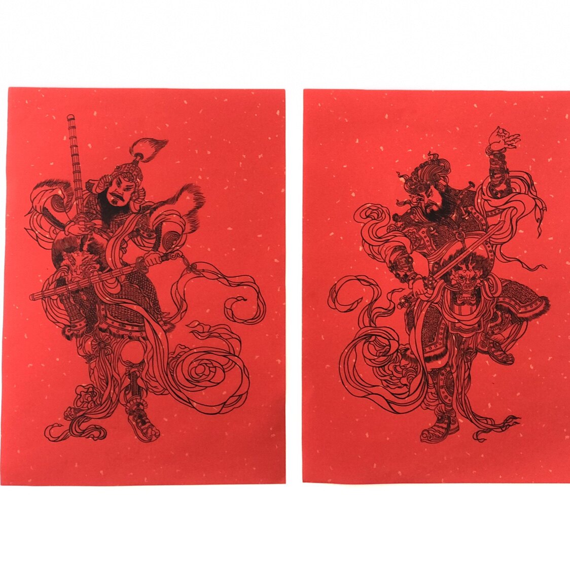 2026年新年春联守门神将秦琼尉迟恭古法手工传统贴画万年红宣纸,节庆用品/礼品,门神,淘宝优惠券,粉丝福利购,淘宝优惠卷