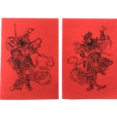 2026年新年春联守门神将秦琼尉迟恭古法手工传统贴画万年红宣纸