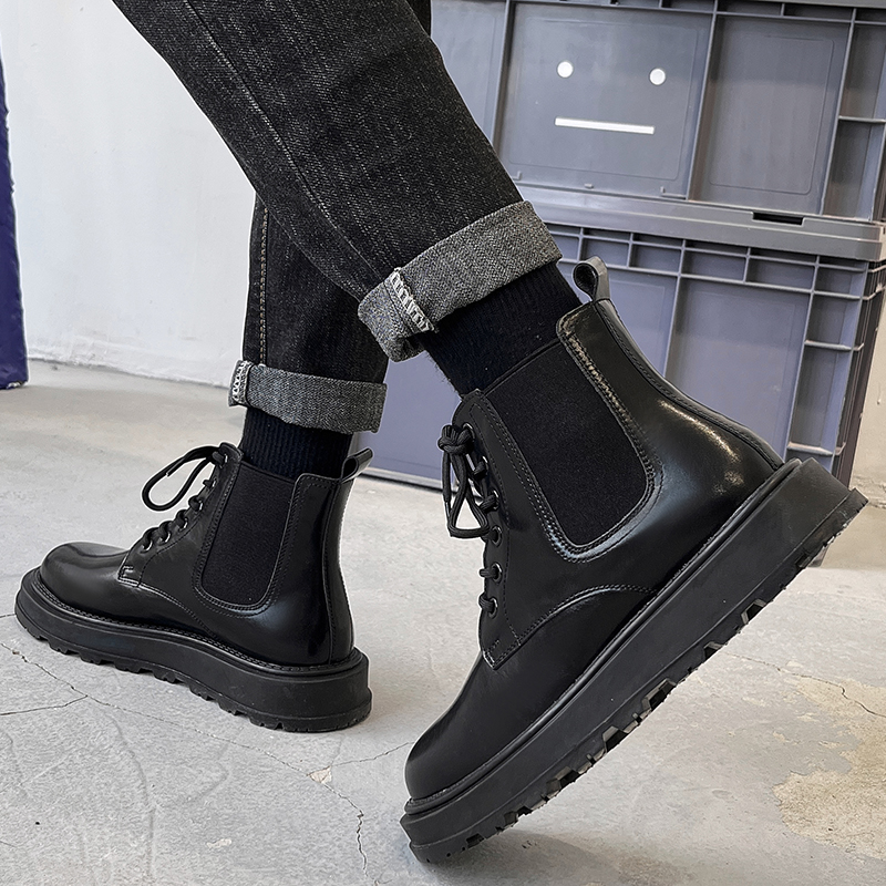 软底马丁靴男款冬季英伦风