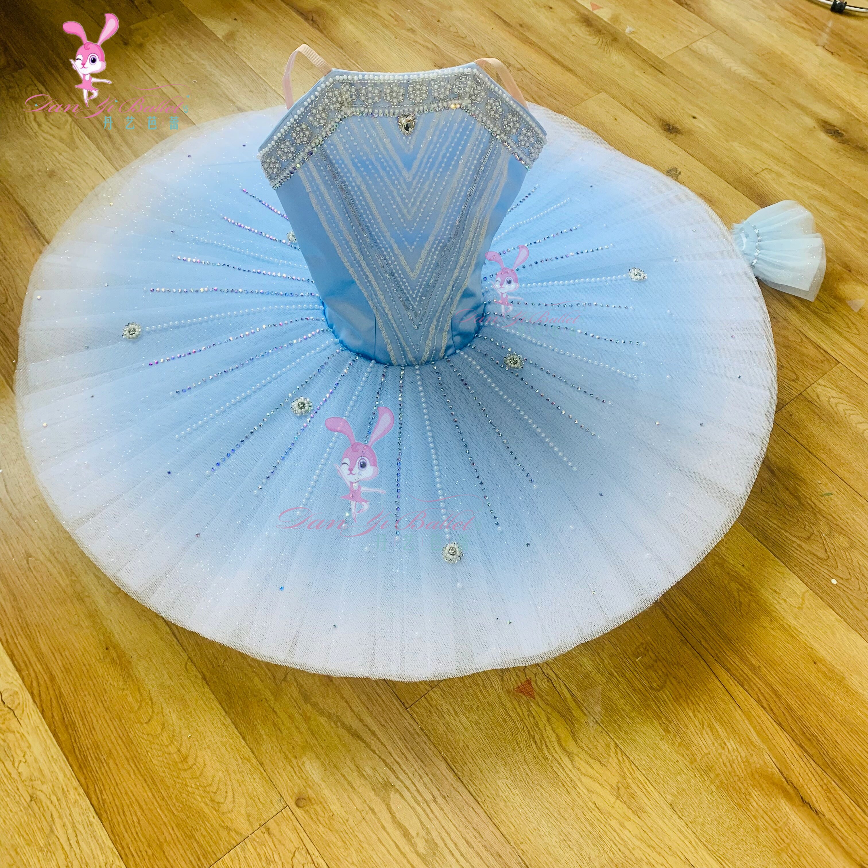 丹艺芭蕾舞服珍珠海洋蓝鸟盘裙tutu裙表演服比赛服演出服专业定制