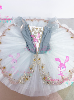 丹艺简易儿童芭蕾舞灰色波兰舞曲盘裙tutu裙专业定制演出裙比赛服