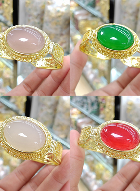 镂空手环女高冰玉髓翠绿玉镯