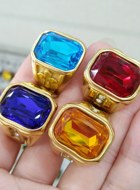 钻石工艺仿红宝石戒指男款