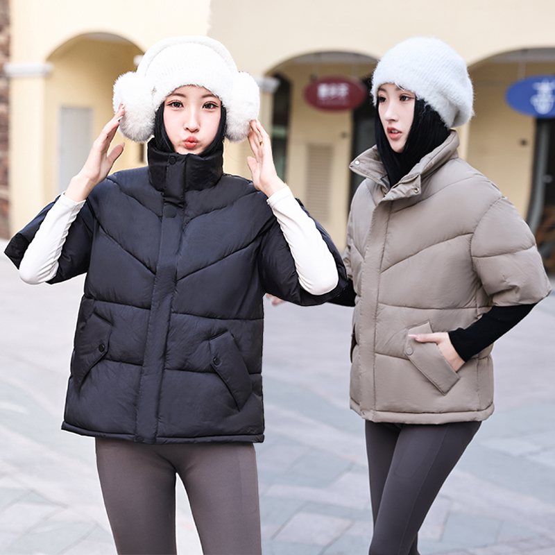 恩露新款洋气护肩防寒短款棉半袖