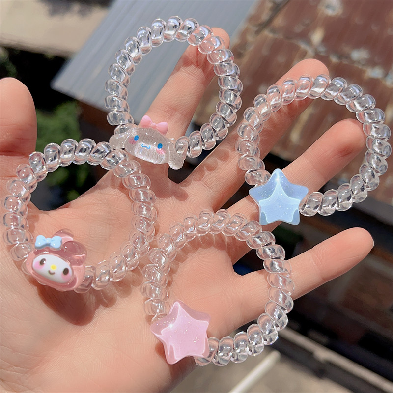 三丽鸥玉桂狗美乐蒂手链透明电话线发圈扎头发可冲洗送给男朋友