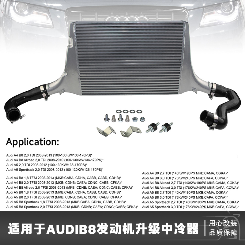CSKS加大中冷器适用于B8发动机A4/A5 1.8 2.0TFSI  2.7 3.0TDI