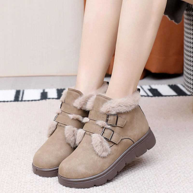 厚底马丁靴雪地靴加绒加厚女棉鞋