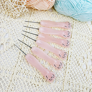 金兰钩针树脂粉色招财猫精抛针头手工DIY玩偶包包编织工具勾针