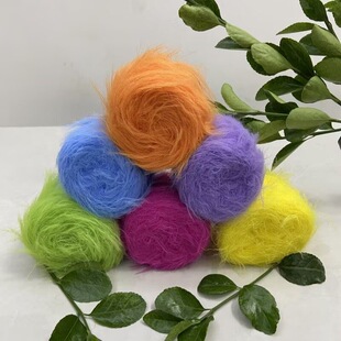 长毛水貂绒线8厘米仿貂绒锦纶不掉毛不起球皮草绒di新款 y手工编织