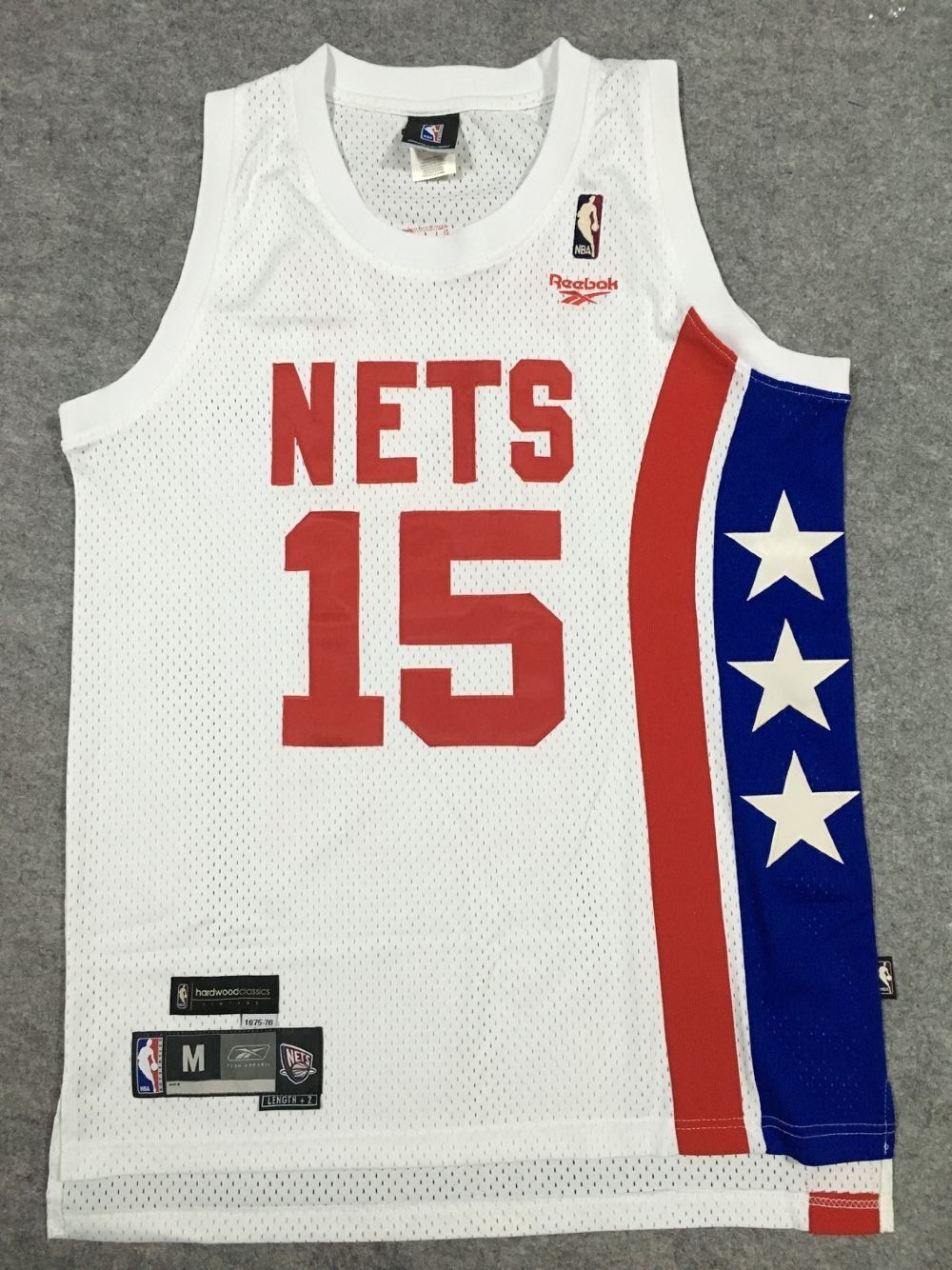 锐步正品文斯卡特carter篮网三星复古元年sw刺绣球衣篮球服背心