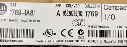 1769-IA8 PLC模块 8点 数字量 120V AC 输入模块 全新