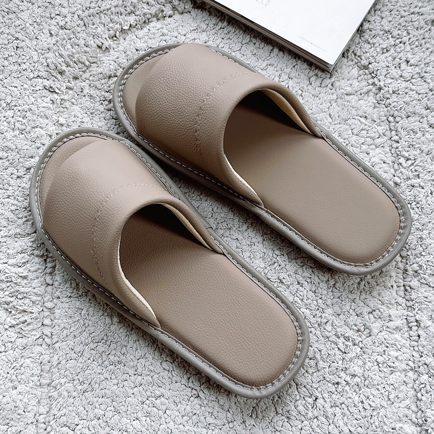 高端真皮凉拖鞋女牛筋底静音夏季情侣居家用室内防滑软底不臭脚男