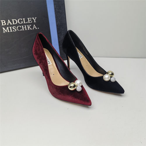 Badgley Mischka百吉利米西卡换季清仓珍珠尖头高跟女婚宴鞋