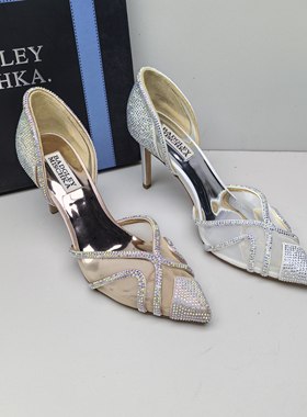 Badgley Mischka百吉利米西卡换季清仓时尚水钻网纱镂空时装女鞋