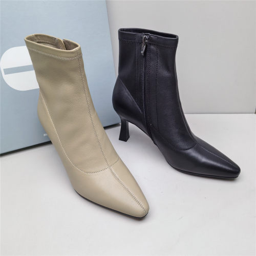 comely/康莉正品撤柜时尚尖头细高跟新款羊皮时装女短靴