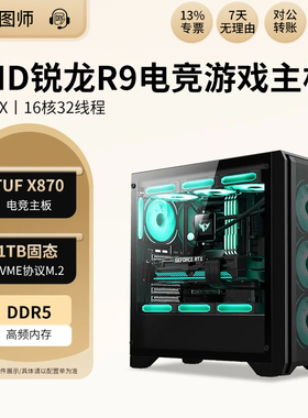 AMD锐龙R9 9950X电竞主板吃鸡游戏DIY台式组装主机电脑