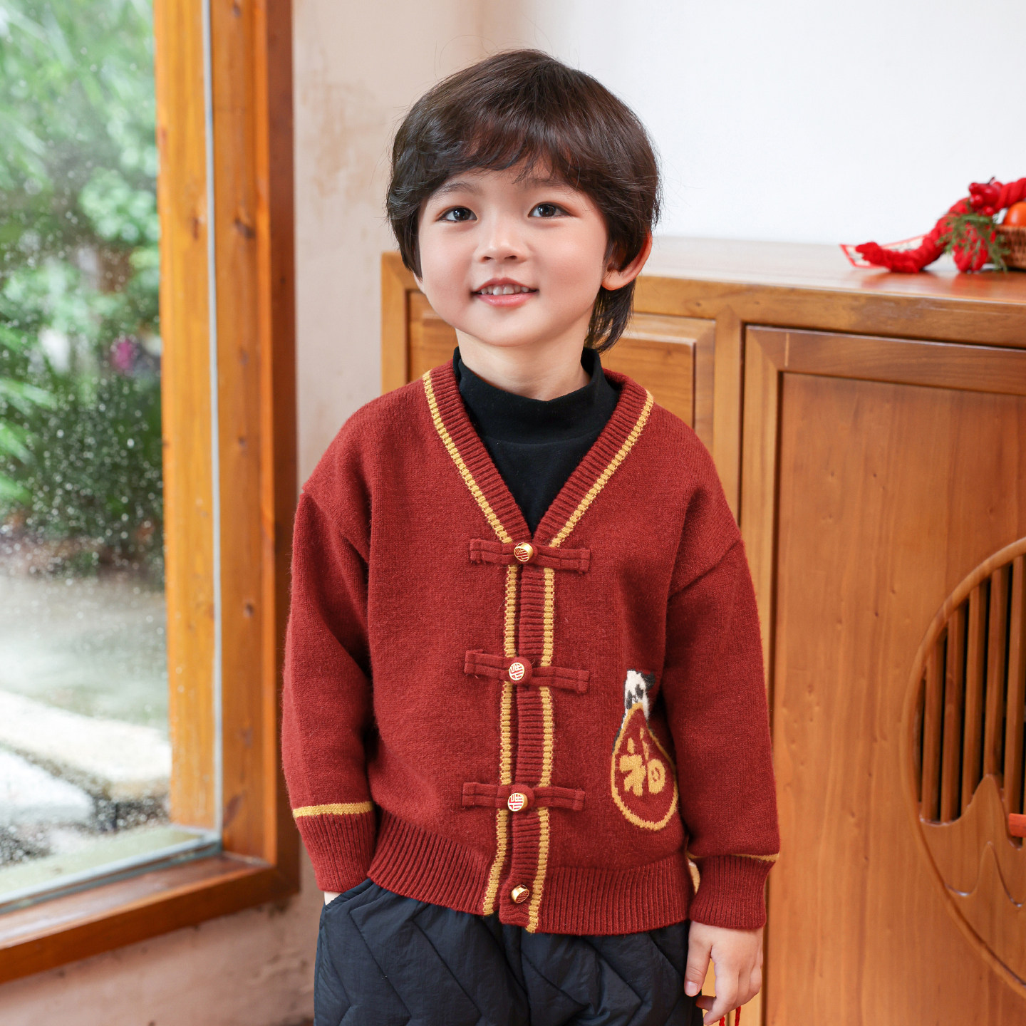 拜年服红色儿童毛衣外套男童针织开衫洋气秋冬款宝宝新年装上衣潮,童装/婴儿装/亲子装,毛衣/针织衫,淘宝优惠券,粉丝福利购,淘宝优惠卷