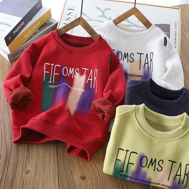 秋冬款洋气加厚儿童加绒卫衣保暖