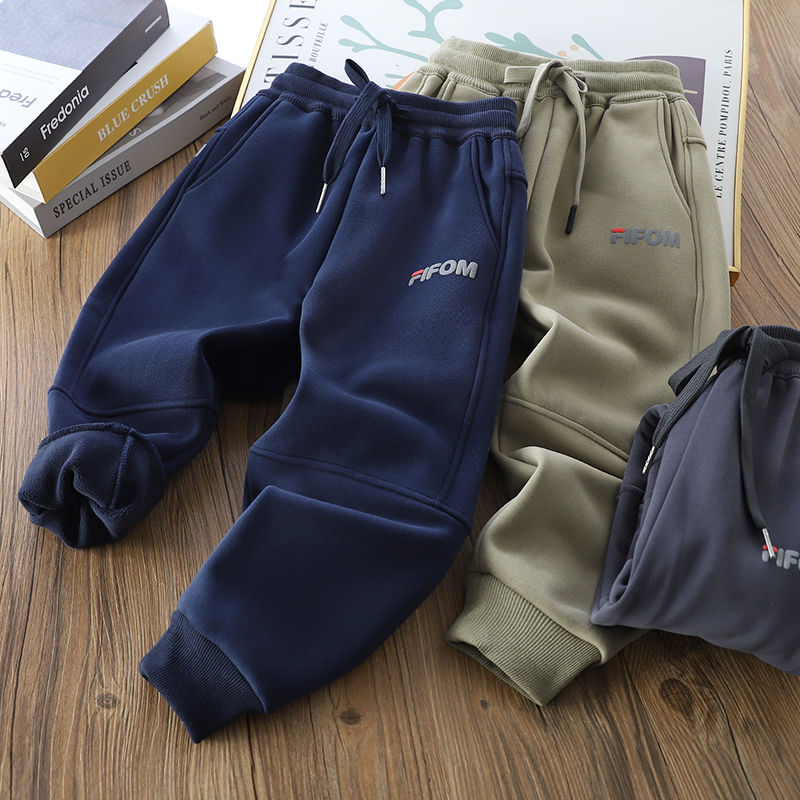 秋冬款加绒儿童束脚休闲运动裤