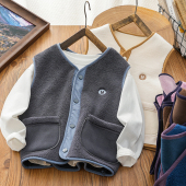 男童加绒马甲儿童双面绒保暖背心秋冬款 男孩坎肩加厚马夹外穿洋气