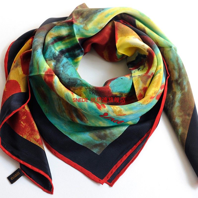 100%桑蚕丝高档真丝双绉大方巾