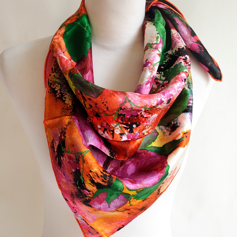 绸缎披肩桑蚕丝透气春秋季大方巾