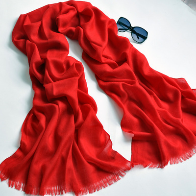 纯羊毛长方巾羊绒围巾丝巾四季