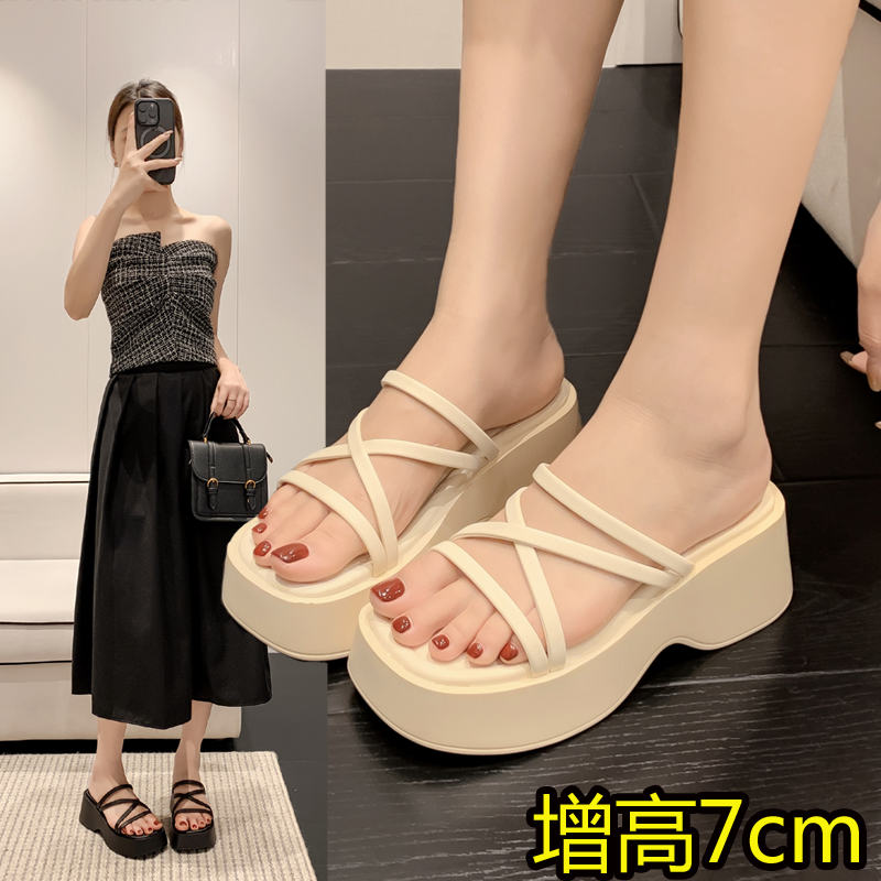 小个子增高7厘米凉拖鞋女夏天34