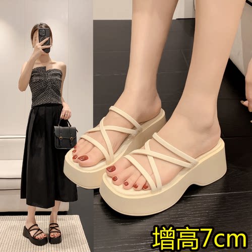 小个子增高7厘米凉拖鞋女夏天